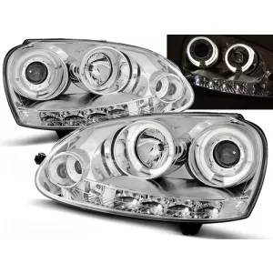 HEADLIGHTS ANGEL EYES CHROME fits VW GOLF 5 10.03-09