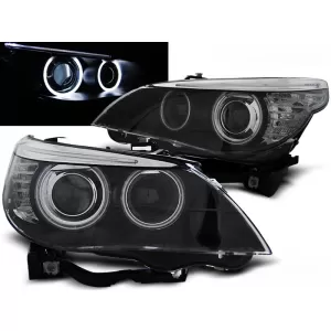 XENON HEADLIGHTS D2S ANGEL EYES CCFL BLACK fits BMW E60/E61 03-04