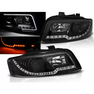 HEADLIGHTS TUBE LIGHT BLACK fits AUDI A4 10.00-10.04
