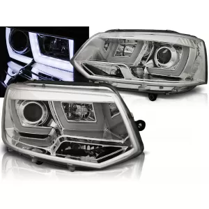 HEADLIGHTS U-LED LIGHT CHROME fits VW T5 2010-2015