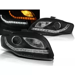 HEADLIGHTS DAYLIGHT BLACK fits AUDI A4 B7 11.04-03.08