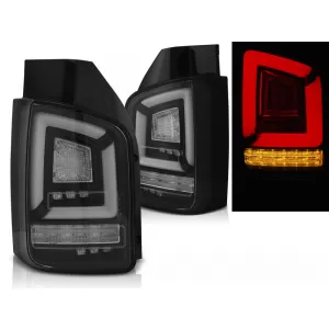 LED BAR TAIL LIGHTS BLACK SEQ fits VW T5 04.03-09