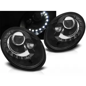 HEADLIGHTS DAYLIGHT BLACK fits VW NEW BEETLE 06-12