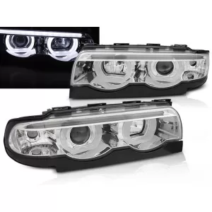 HEADLIGHTS ANGEL EYES LED 3D CHROME fits BMW E38 94-01