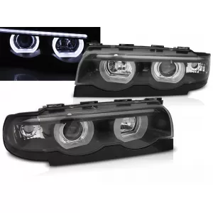 HEADLIGHTS ANGEL EYES LED 3D BLACK fits BMW E38 94-01
