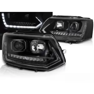 HEADLIGHTS TUBE LIGHT DRL BLACK SEQ fits VW T5 2010-2015
