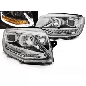 HEADLIGHTS TUBE LIGHT DRL CHROME SEQ fits VW T6 15-19
