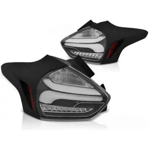 FORD FOCUS 3 15-18 HATCHBACK BLACK SEQ LED 