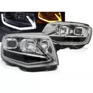 HEADLIGHTS TUBE LIGHT CHROME DRL SEQ fits VW T6 15-19