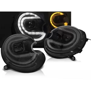 HEADLIGHTS TUBE LIGHT BLACK LED HID fits BMW MINI (COOPER) 06-14