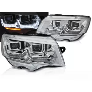 HEADLIGHTS TUBE LIGHT CHROME DRL SEQ fits VW T6.1 20-
