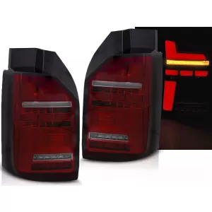 LED BAR TAIL LIGHTS RED SMOKE SEQ fits VW T6 15-19 OEM BULB