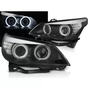 XENON D2S HEADLIGHTS CCFL ANGEL EYES BLACK LED INDICATOR fits BMW E60/E61 03-04