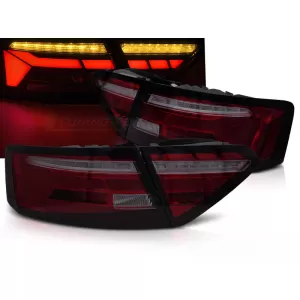 LED BAR TAIL LIGHTS RED SMOKE SEQ fits AUDI A5 11-16