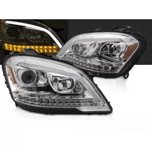HEADLIGHTS TUBE LIGHT CHROME SEQ fits MERCEDES W164 ML M-KLASA 09-11