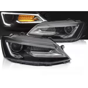 HEADLIGHTS TUBE LIGHT BLACK fits VW JETTA VI 11-18