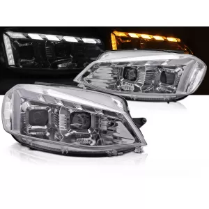 HEADLIGHTS LIGHT CHROME LED DRL SEQ W/WELCOME fits VW GOLF 7 17-19