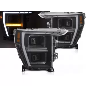 LED HEADLIGHTS TUBE LIGHT BLACK fits FORD F150 MK14 20-23