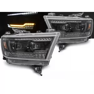 FULL LED HEADLIGHTS BLACK fits DODGE RAM 19-22
