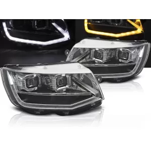 LED HEADLIGHTS TUBE LIGHT CHROME DRL SEQ fits VW T6 15-19