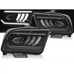 HEADLIGHTS TUBE LED BLACK fits FORD MUSTANG 04-09