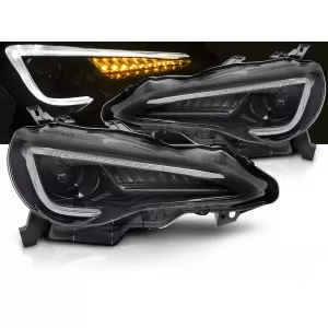 HEADLIGHTS BLACK TUBE LED DRLfits TOYOTA GT86 12-21