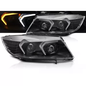 FULL LED HEADLIGHTS BLACK fits BMW E90/E91 05-08