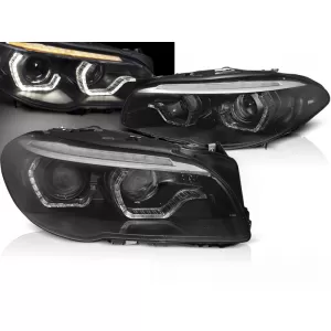 XENON HEADLIGHTS ANGEL EYES LED DRL BLACK SEQ fits BMW F10/F11 LCI 13-16
