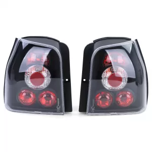 Clear glass tail lights black for VW Lupo + Seat Arosa
