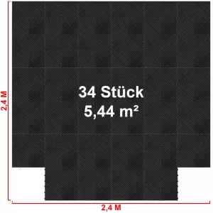 RAMROXX Piastrelle per Garage Performance Pavimento Nero 34 pezzi = 5,44m²-image-6276160