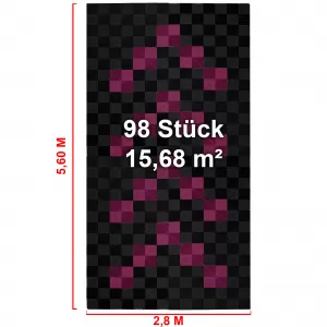 RAMROXX Performance piastrelle per pavimento garage Pavimento 2,8mx5,6m nero rosa Set1-image-6276172