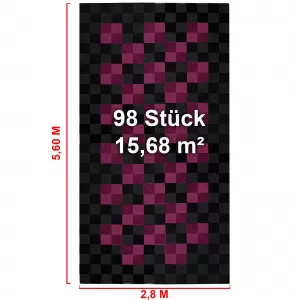 RAMROXX Piastrelle per Garage Performance Pavimento 2,8mx5,6m Nero Rosa Set2-image-6276184