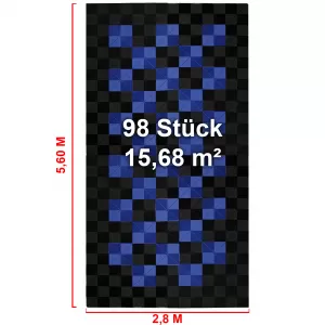 RAMROXX Piastrelle per Pavimento Performance Garage Pavimento 2,8mx5,6m Nero Blu Set2-image-6276210