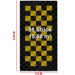 RAMROXX Piastrelle per Pavimento Performance Garage Pavimento 2,8mx5,6m Nero Giallo Set2-image-6276254