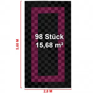RAMROXX Piastrelle per Pavimento Performance Garage Pavimento 2,8mx5,6m Nero Rosa Set3-image-6276260