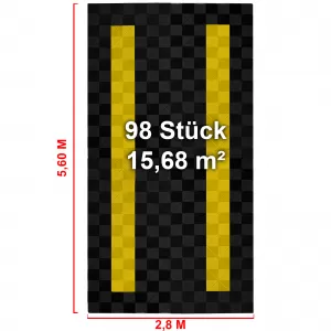 RAMROXX Piastrelle per Garage Performance Pavimento 2,8mx5,6m Nero Giallo Set4-image-6276266