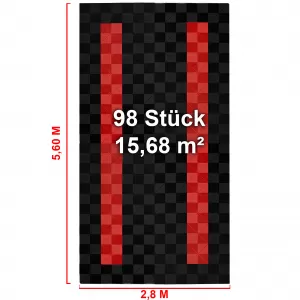 RAMROXX Piastrelle per Garage Performance Pavimento 2,8mx5,6m Nero Rosso Set4-image-6276338