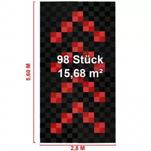 RAMROXX Piastrelle Performance per Garage Dimensioni 2,8mx5,6m Nero Rosso Set1-image-6276368