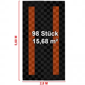 Piastrelle per garage RAMROXX Performance pavimento 2,8mx5,6m nere arancioni 4