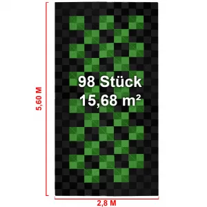 Piastrelle per garage RAMROXX Performance pavimento 2,8mx5,6m nere verde chiaro 2-image-6276404