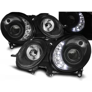 HEADLIGHTS DAYLIGHT BLACK fits MERCEDES W211 E-KLASA 03.02-04.06