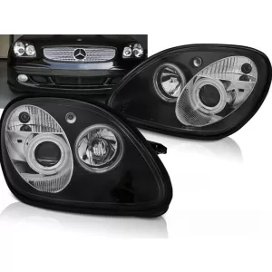 HEADLIGHTS ANGEL EYES BLACK fits MERCEDES R170 SLK 04.96-04