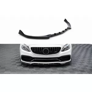 image-57-Első spoiler Mercedes C-osztály W205 A Design / C63 lökhárítóhoz (C63 stílus) 2017-2020 zongoralakk fekete