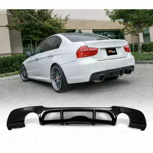 image-14-BMW E90 M Performance diffúzor bal-jobb szimpla kivezetéses zongoralakk fekete ABS / 2004-2011