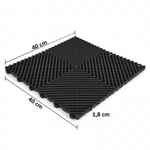 RAMROXX Performance floor tile garage floor Floor black 40x40cm