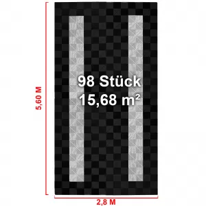 RAMROXX Piastrelle per Pavimento Performance Garage Pavimento 2,8mx5,6m Nero Bianco Set4-image-6276569