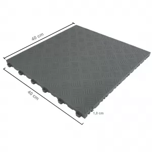 RAMROXX Performance Checker Plate Floor Tile Garage Floor Floor Grey 40x40cm-image-6276712