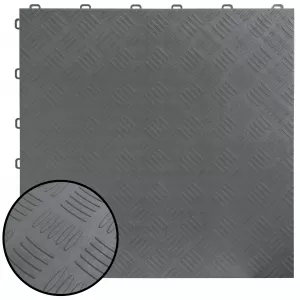 RAMROXX Performance Checker Plate Floor Tile Garage Floor Floor Grey 40x40cm-image-6276713