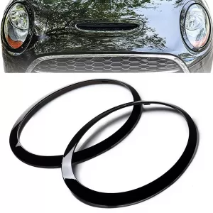 Headlight Trim Rings Gloss Black for Mini Cooper F55 F56 F57 2014-2018-image-6276834