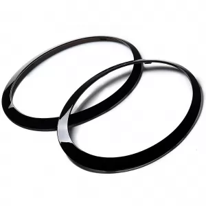 Headlight Trim Rings Gloss Black for Mini Cooper F55 F56 F57 2014-2018-image-6276835